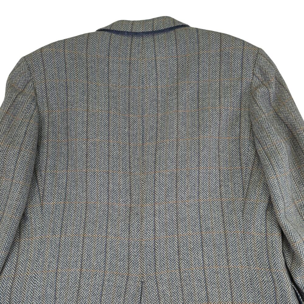 Oxxford Cashmere Chevron Gray‎ Beige Suit Jacket Two Button Sport Coat Men's 43S - Picture 5 of 12